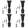 Set of 4 Denso Iridium TT Spark Plugs & Coil Boots for Buick Lacrosse Regal Verano