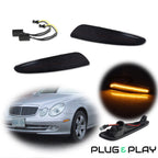 Set of 2 Smoke Lens Amber LED Side Marker Lamps for Mercedes Benz W211 E Class