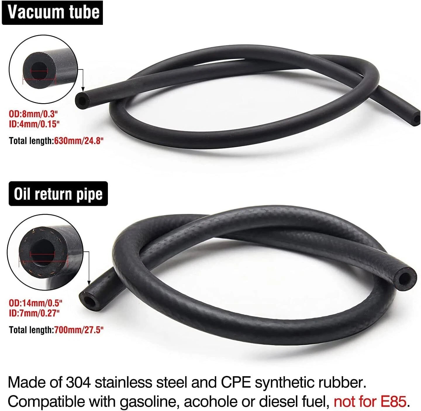 Universal Adjustable Fuel Pressure Regulator Kit with 0-140psi Gauge & Hose