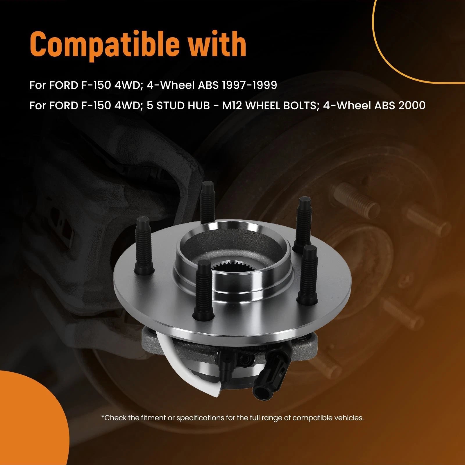 Front Wheel Hub & Bearing for Ford F-150 4WD (1997–2000) 515010
