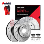 Front Drilled Brake Rotors + Ceramic Pads for Honda Civic (2013–2018)