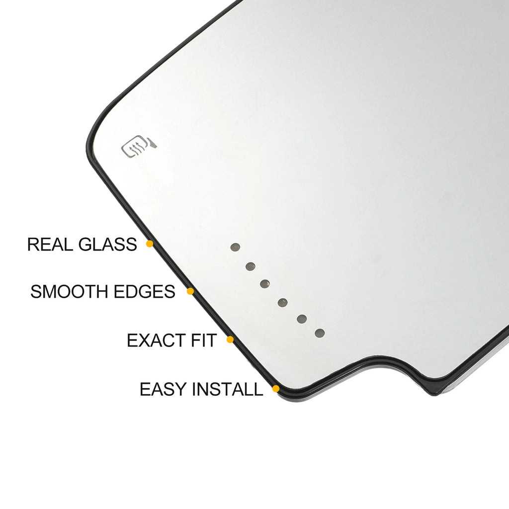 Heated Left Upper Side Rearview Mirror Glass for Chevrolet Silverado 1500 (2014–2019)