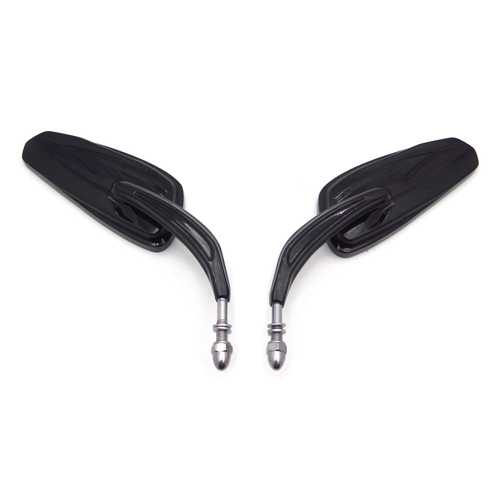 8mm Black Rear View Side Mirrors for Harley Touring Road Glide Electra