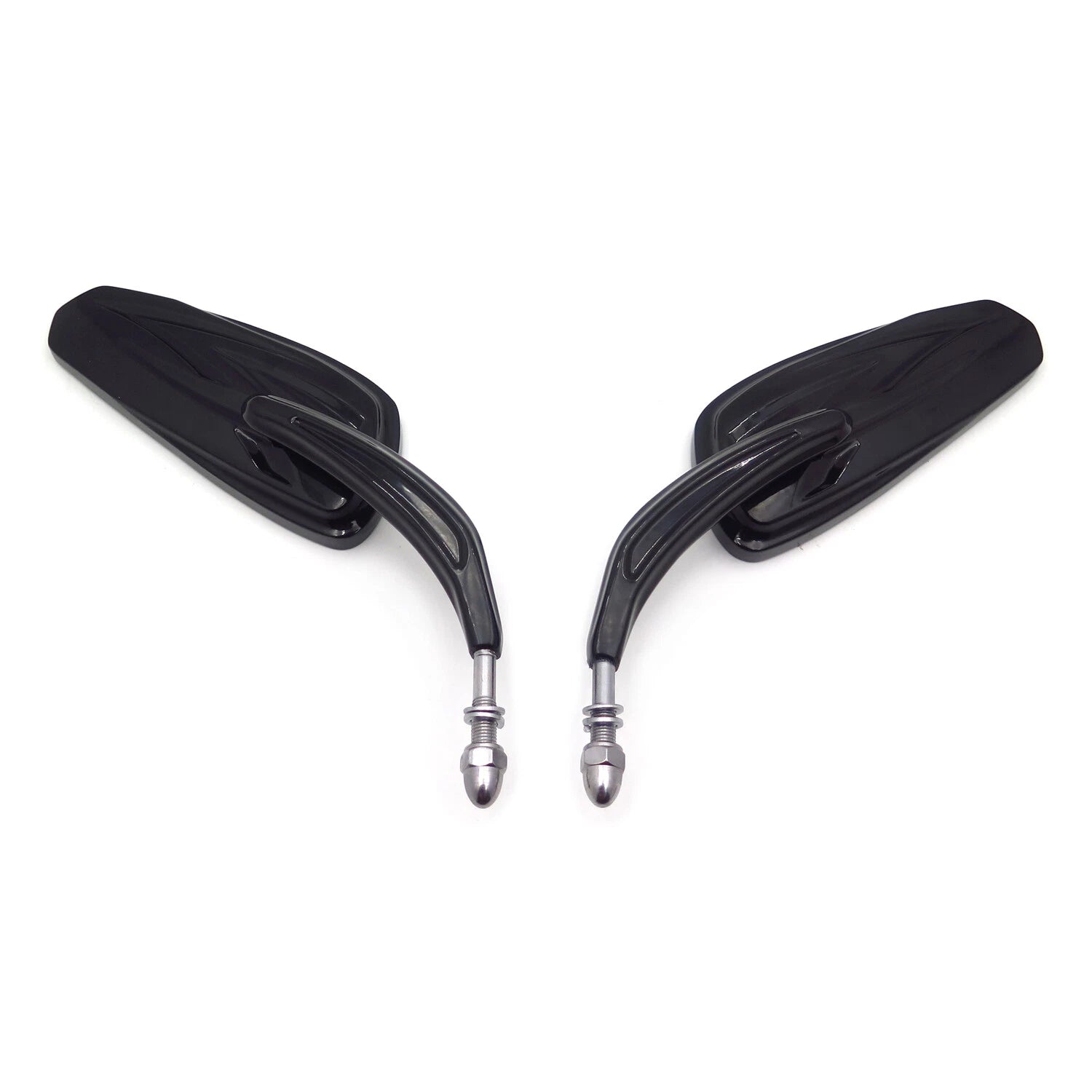 8mm Black Rear View Side Mirrors for Harley Touring Road Glide Electra