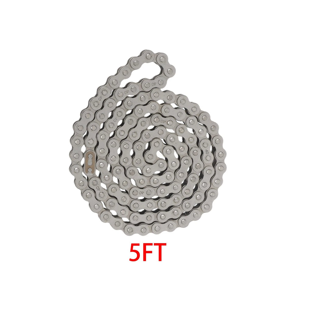 Set of 40 Roller Chain with 2 Connecting Links for Various Applications (5 ft)