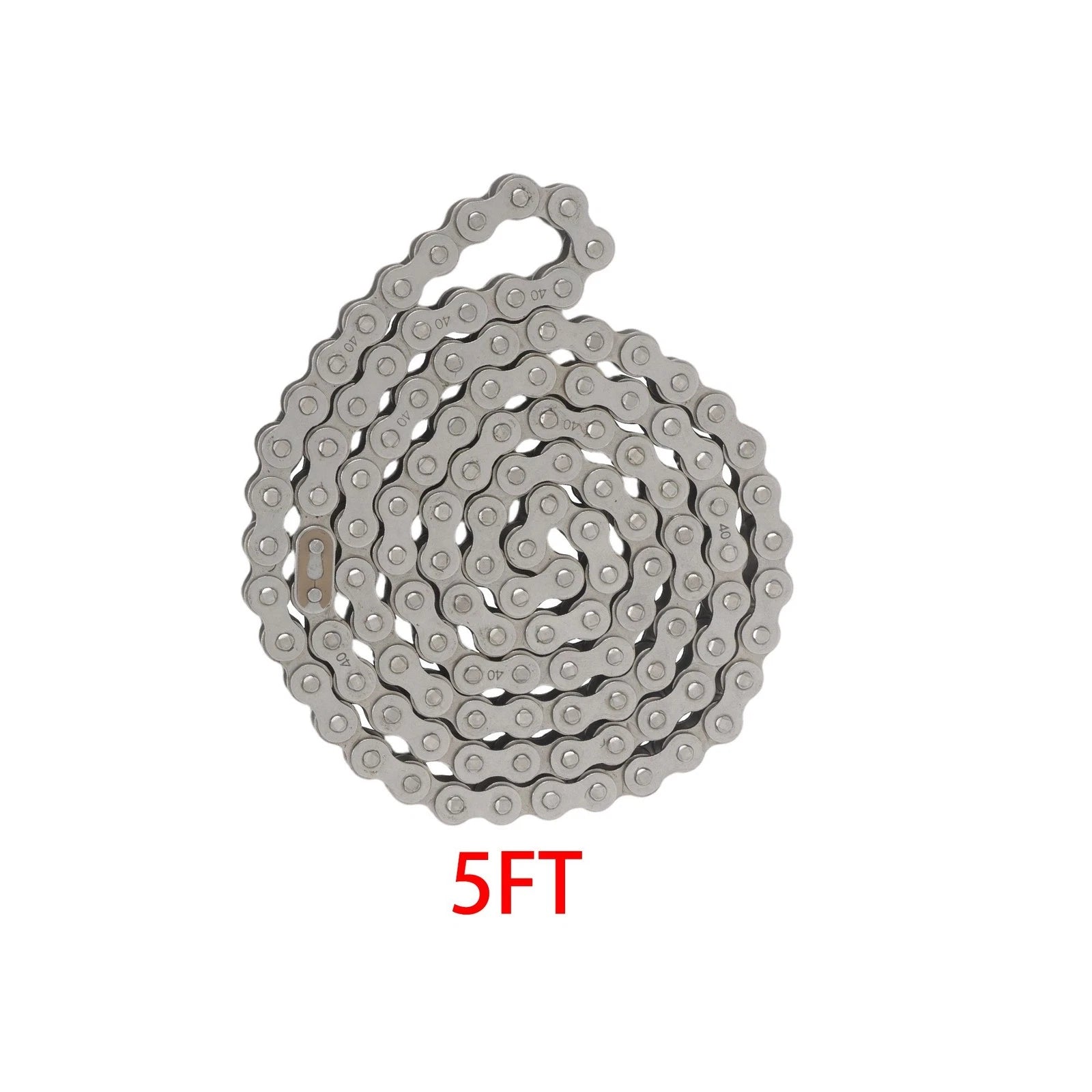 Set of 40 Roller Chain with 2 Connecting Links for Various Applications (5 ft)