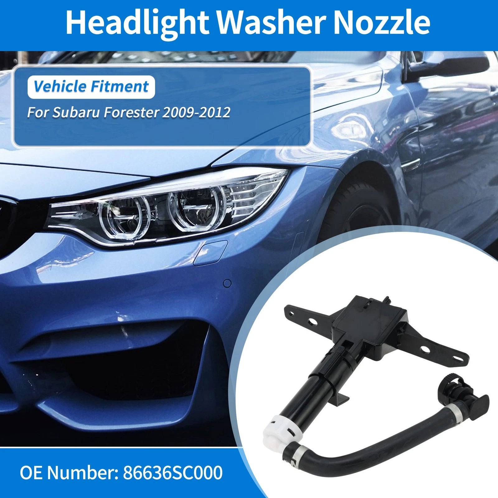 Right Driver Side Headlight Washer Nozzle for Subaru Forester (2014–2018)