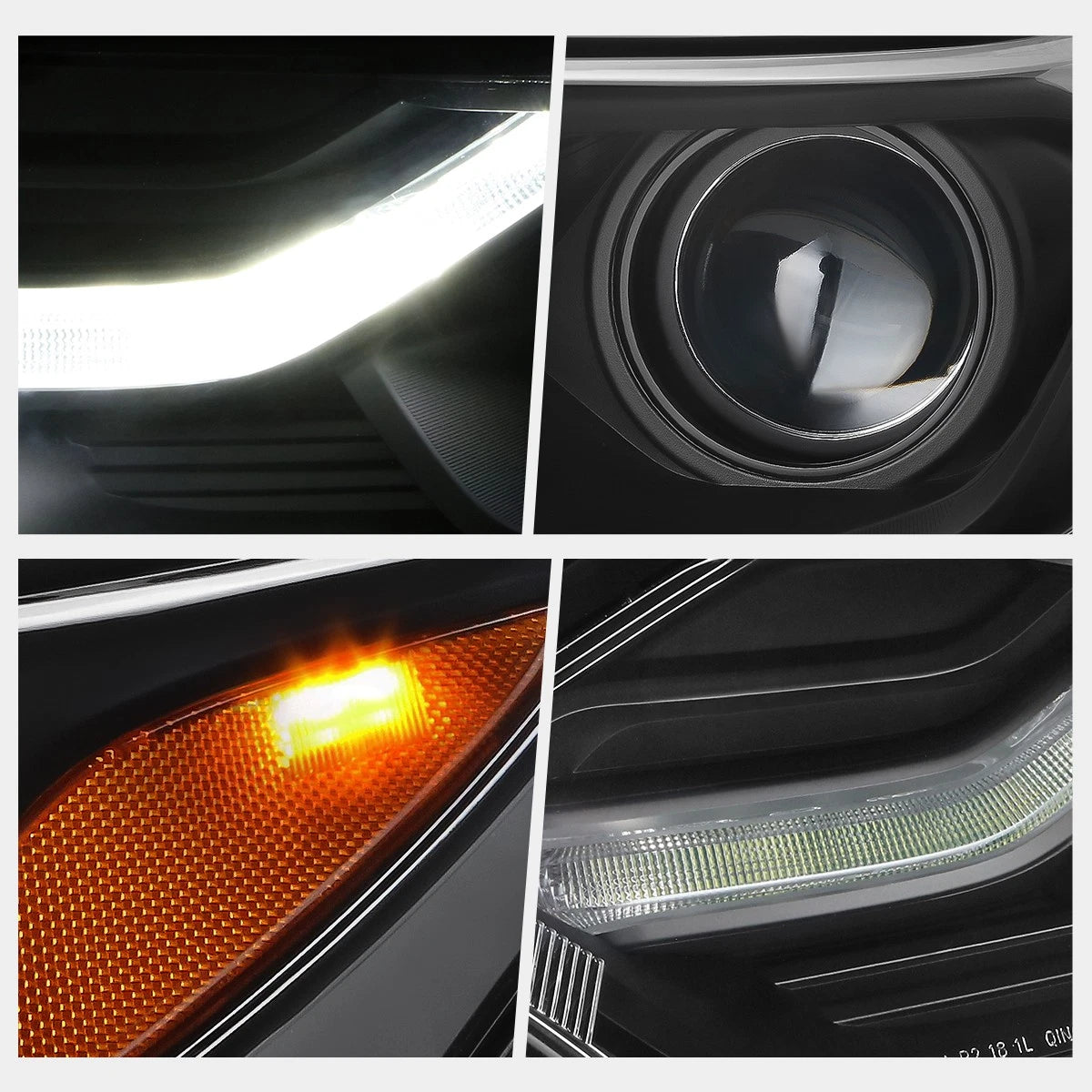 LED DRL Projector Headlights for Chevy Equinox (2018–2021) Black Housing