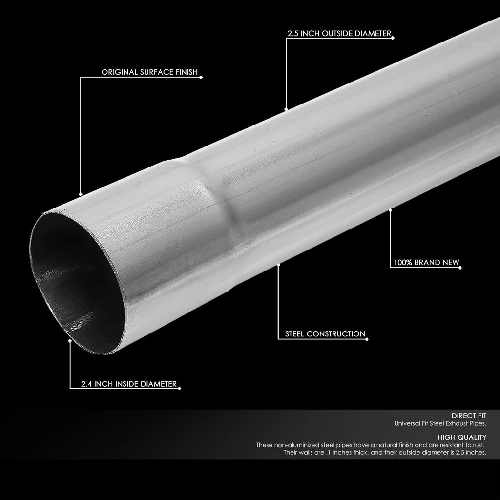 2.5" OD Universal Custom Exhaust Tubing Mandrel 90° U Bend Kit (8 Pcs)