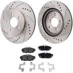 Brake Disc and Pad Kit for Ford Mustang (2011–2014) Rear Left Right Cross-drilled