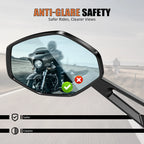 NICECNC Rearview Mirrors for Harley Softail FXST FLHC Fat Bob Slim (2018–2023)
