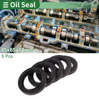 Set of 5 Oil Seals NBR Rubber 45x65x10mm for Automotive Applications
