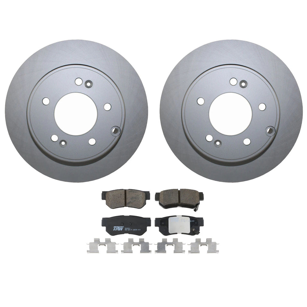 Rear Brake Kit 284mm Disc Rotors TRW Ceramic Pads for Hyundai Sonata, Kia Optima (2011–2019)