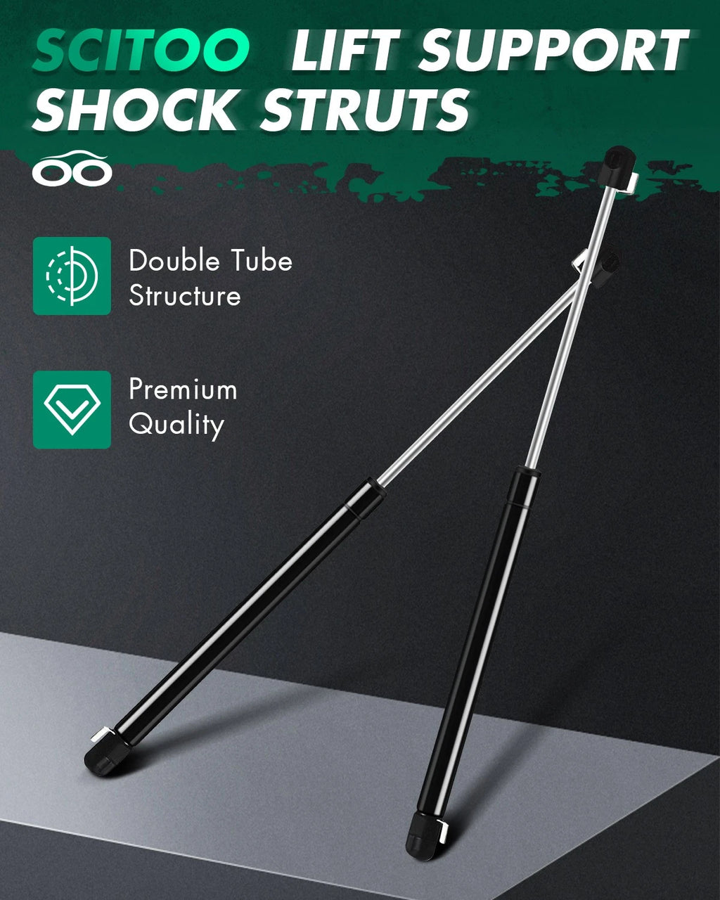 2X Rear Window Glass Lift Supports for GMC Yukon (1992–1994)
