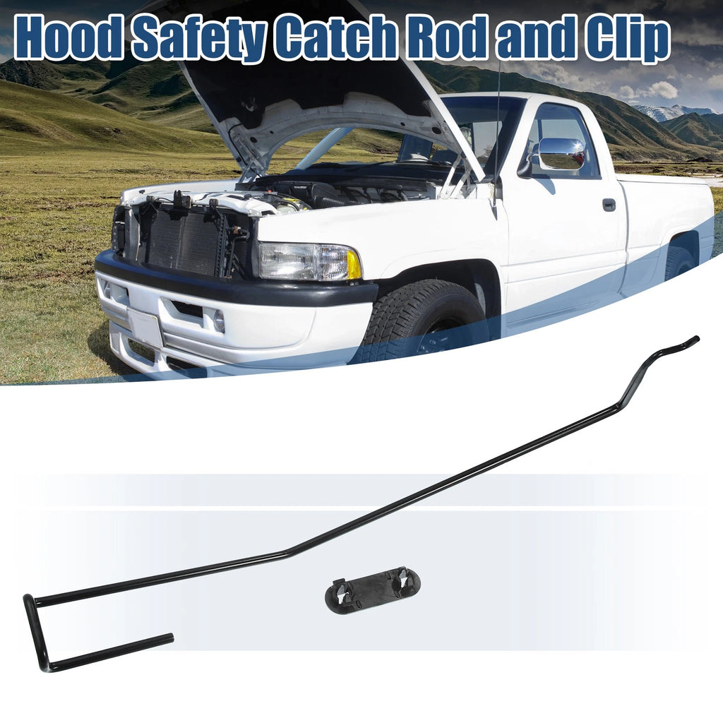Hood Safety Latch Catch Rod and Retainer Clip Kit for Dodge 1500 2500 (2014–2023)