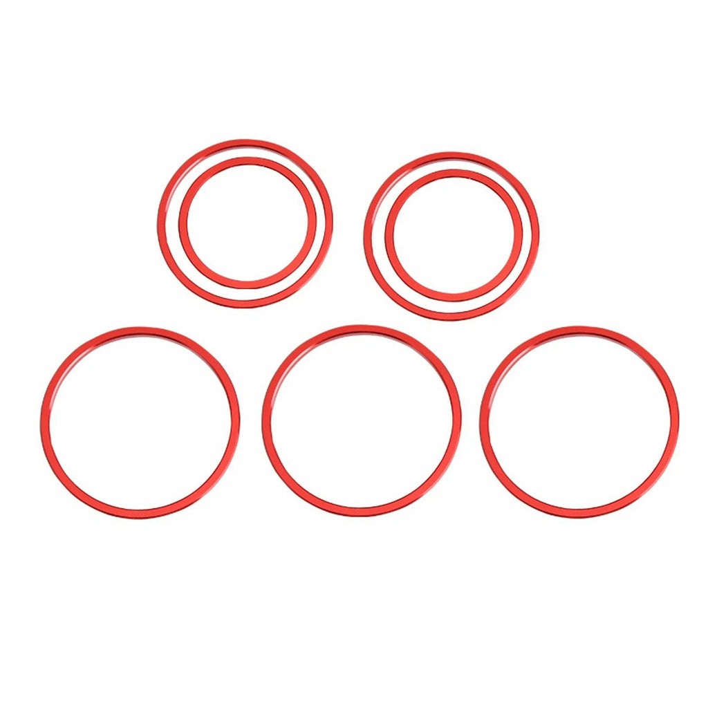 Red Aluminum AC Air Outlet Ring Decor Circle for Mercedes C-Class (2015-2021)