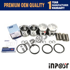 Set of 4 STD Pistons (Pin & Clip) with Rings for Isuzu C240