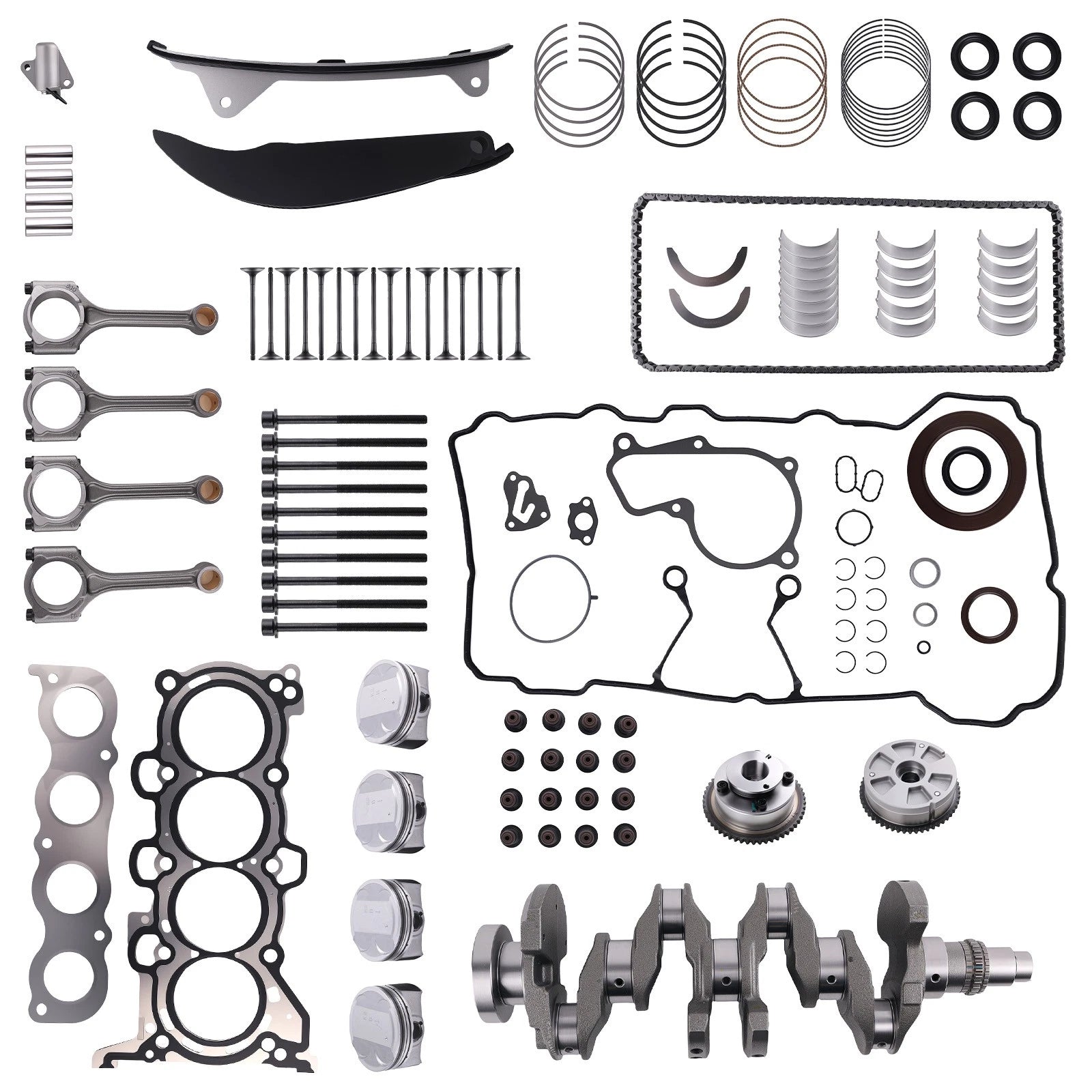Engine Rebuild Kit w/ConRods Bearings for Hyundai Elantra, Kia Soul (G4NH)