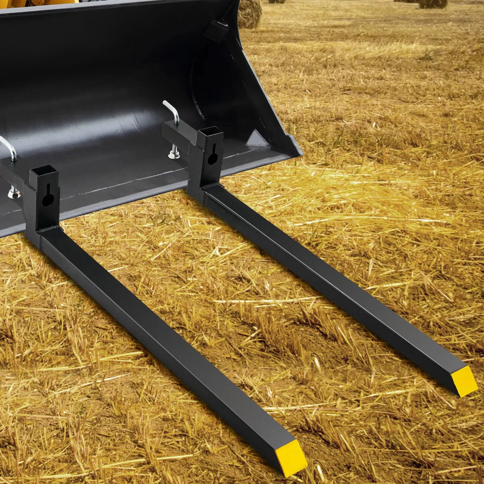 Clamp on Pallet Forks for Tractor (2000 lbs, 60" Adjustable)