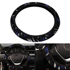 Steering Wheel Cover 37-38CM PU Leather Good Grip for Car Black-Blue