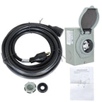 30A Generator Cord for Power Inlet Box (25FT, Waterproof)
