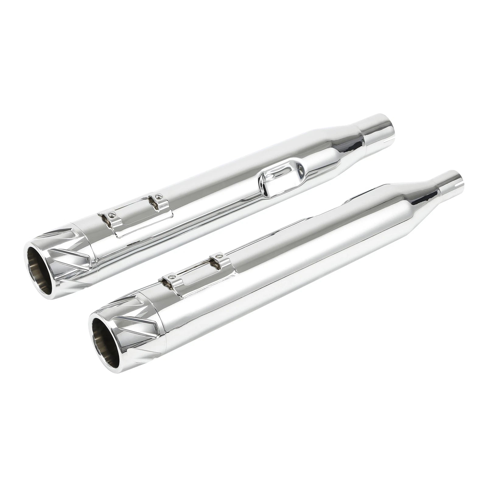 4" Chrome Slip-On Straight Mufflers for Harley Road Glide (2017–2024)