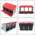 3 Hole Metal Nesting Boxes for Chicken Coop (Red)