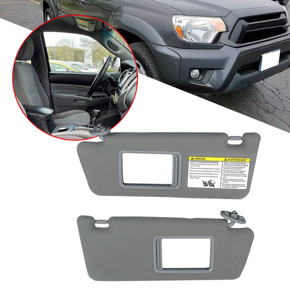 Set of 2 Sun Visors for Toyota Tacoma (2005–2015) Gray