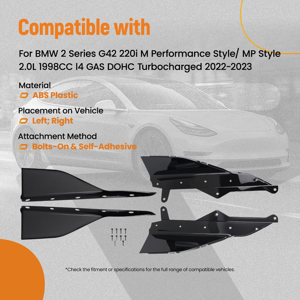 M Performance Side Skirts for BMW G42 220i 230i M240i (2022–2024) Black ABS