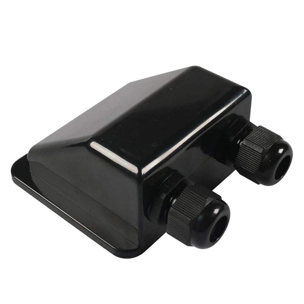 Black Double Wire Cable Entry Gland Box for Solar Panel RV Caravan