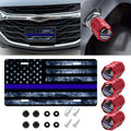 Front License Plate Valve Stem Cap Cover for Universal (Blue) (2017–2026)