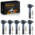 Set of 6 Ignition Coils & Iridium Spark Plugs for Acura RDX, Honda Accord V6 (2013–2017)