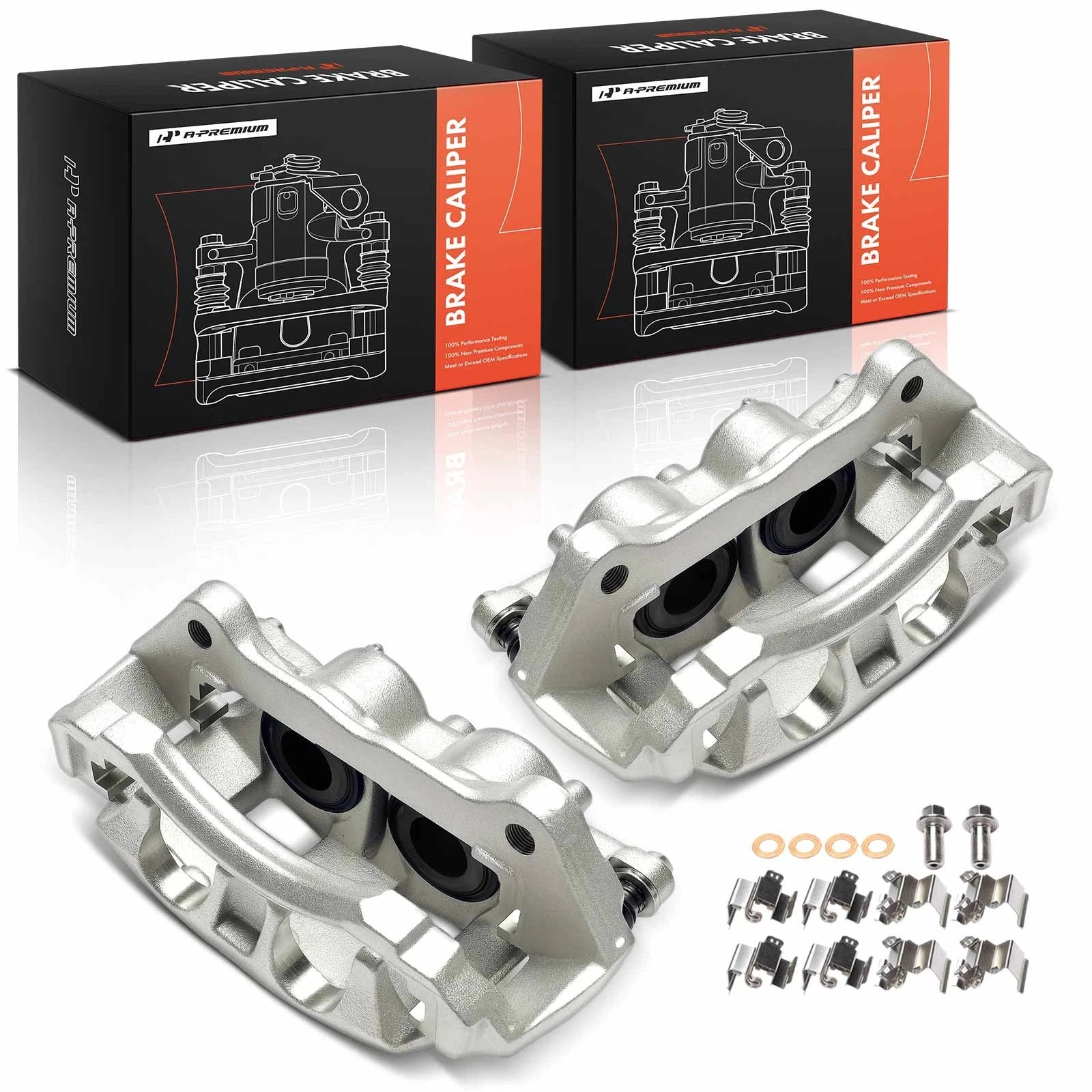 Pair Front Brake Calipers with Brackets for Ford F-150 Expedition (1997–2021)