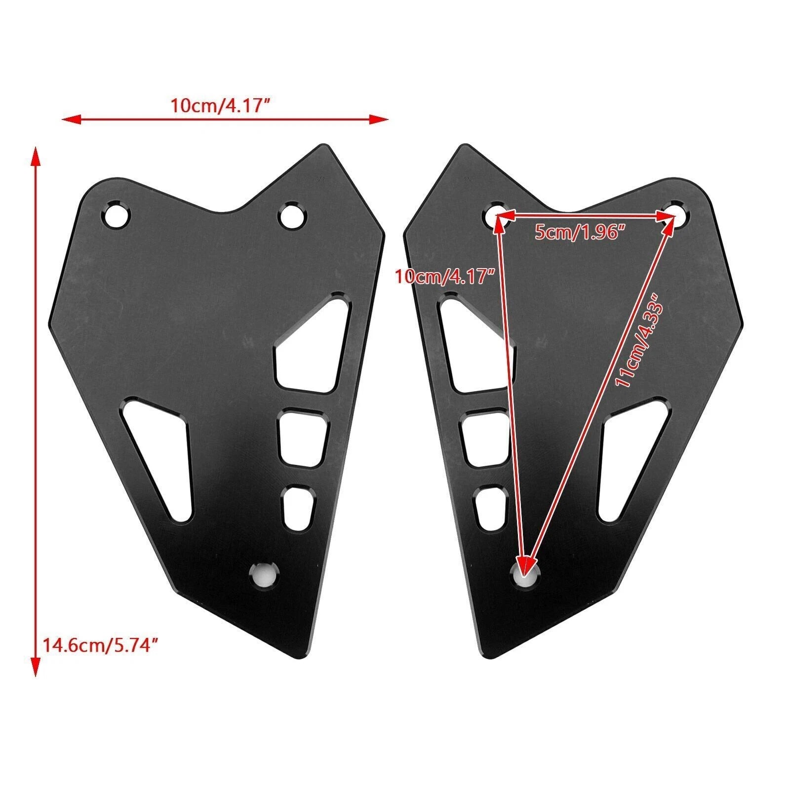 Set of 2 Black Hanger Heel Plate Boot Guards for Kawasaki Z900 (2017)