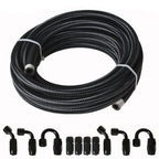 Braided Fuel Hose Line & Swivel Hose End Fitting Kit for Universal
