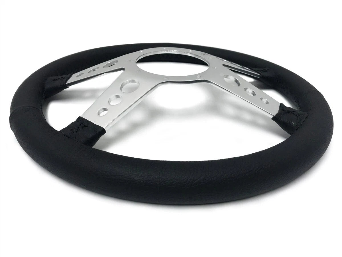 Polished 9 Hole Steering Wheel Replacement for Universal Fit 14 Inch (9 Hole)