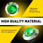 10 Pcs 3/4 Inch Green Dual Function Marker Lights Waterproof Strobe Steady