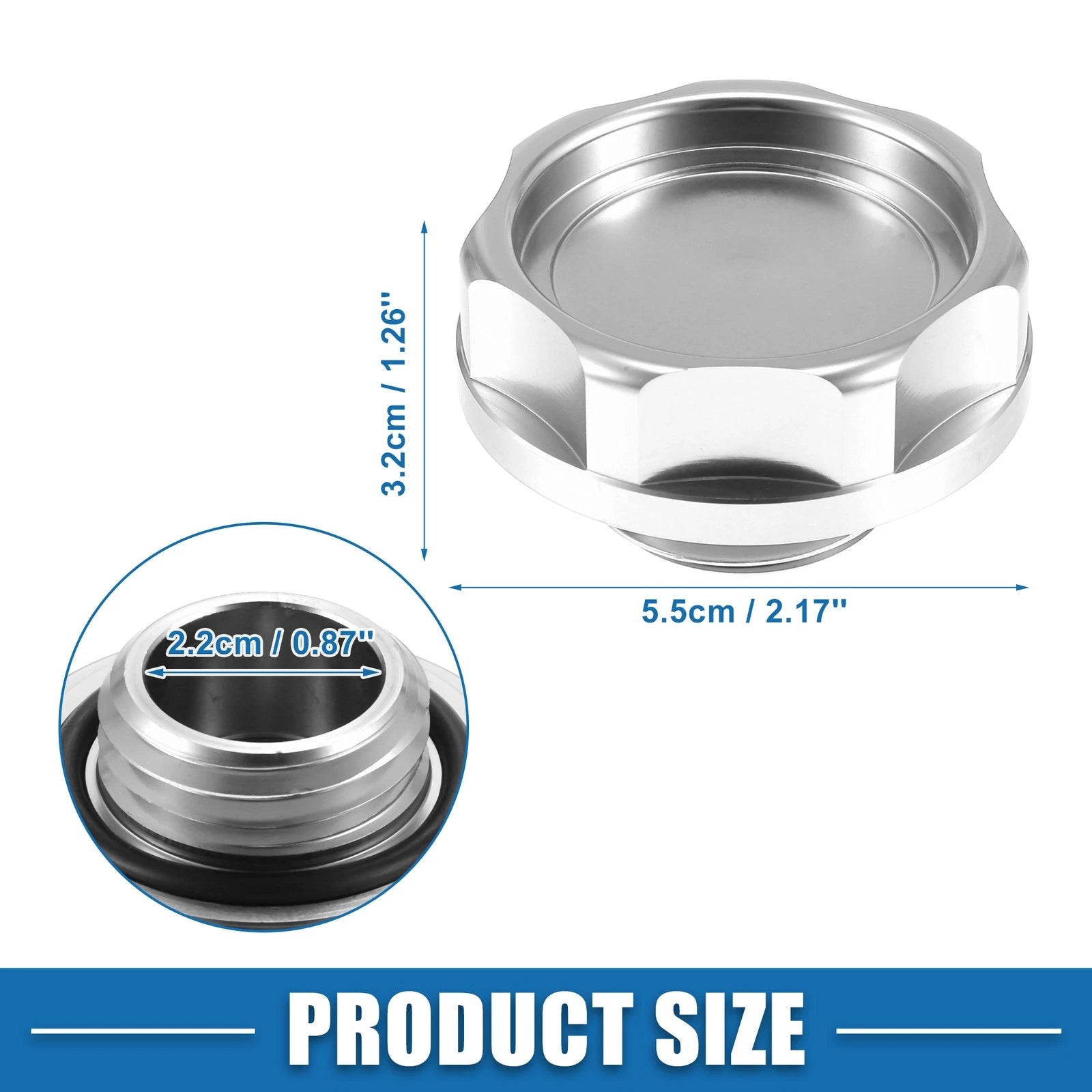 Oil Filler Cap for Honda (Engine Modified, Silver Tone)