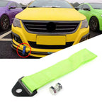 Racing Car Towing Strap Belt Hook for Universal Rear/Front Bumper - Green