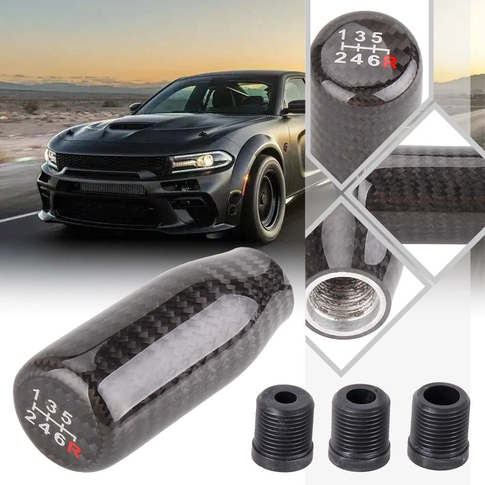 6 Speed Carbon Fiber Manual Gear Shift Knob for Universal Fit