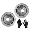 Rear Drilled & Slotted Disc Brake Rotors for Chevrolet Tahoe/Avalanche (2007–2020)