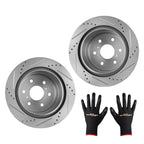 Rear Drilled & Slotted Disc Brake Rotors for Chevrolet Tahoe/Avalanche (2007–2020)