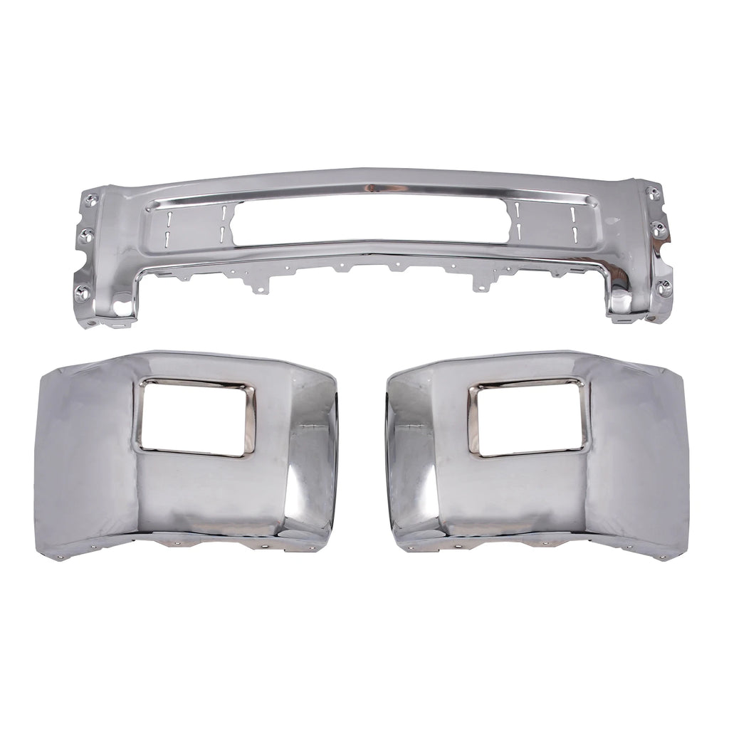 Steel Chrome Front Bumper for Chevy Silverado 2500 (2015–2019) w/ Fog Light Hole