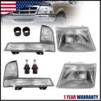 LED Strip Headlights + Corner Bumper Signal Lamps for Ford Ranger (1998–2000)