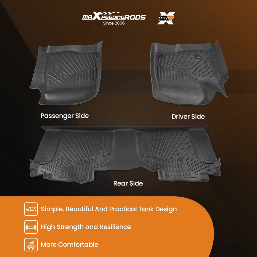 TPE Floor Mat Liners for GMC Sierra, Chevrolet Silverado (2019–2025) Waterproof