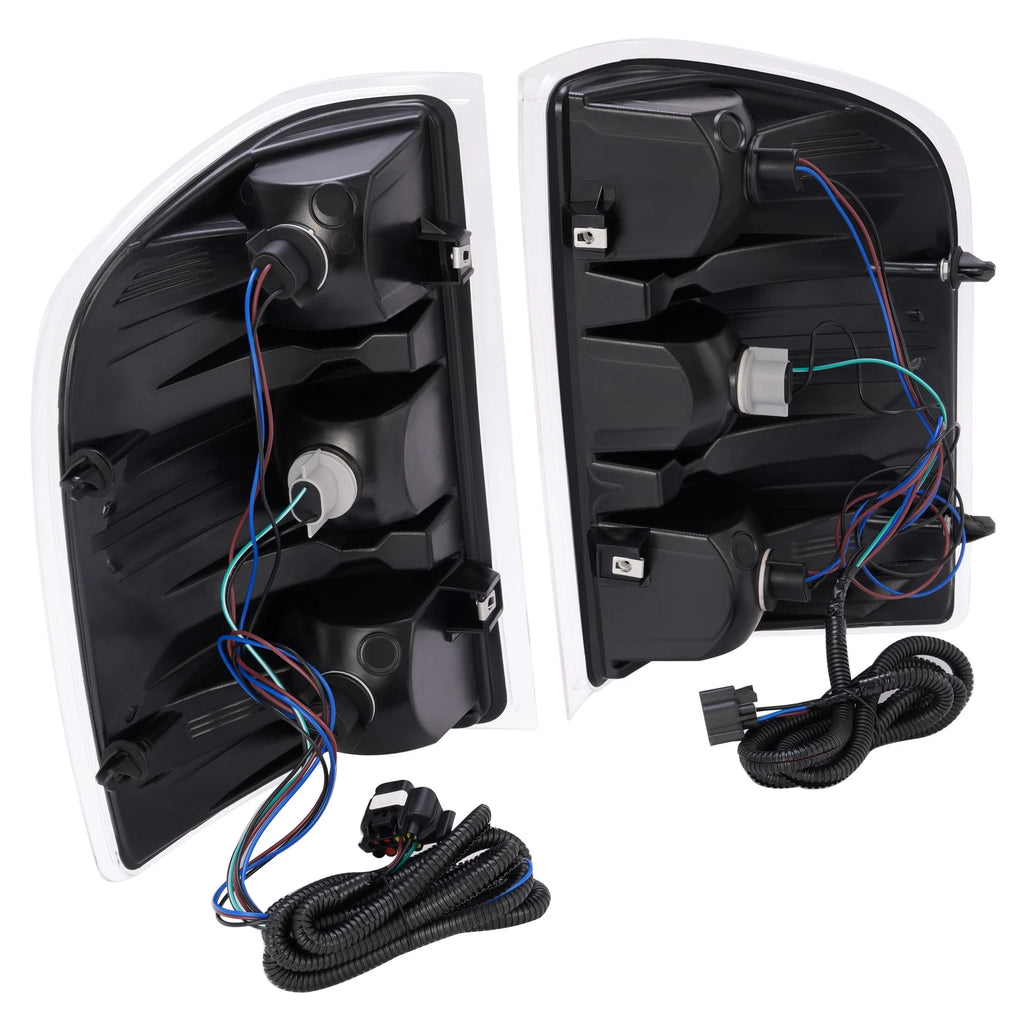Chrome Tail Lights with Bulb for Chevy Silverado 1500 2500HD 3500HD (2007–2014)