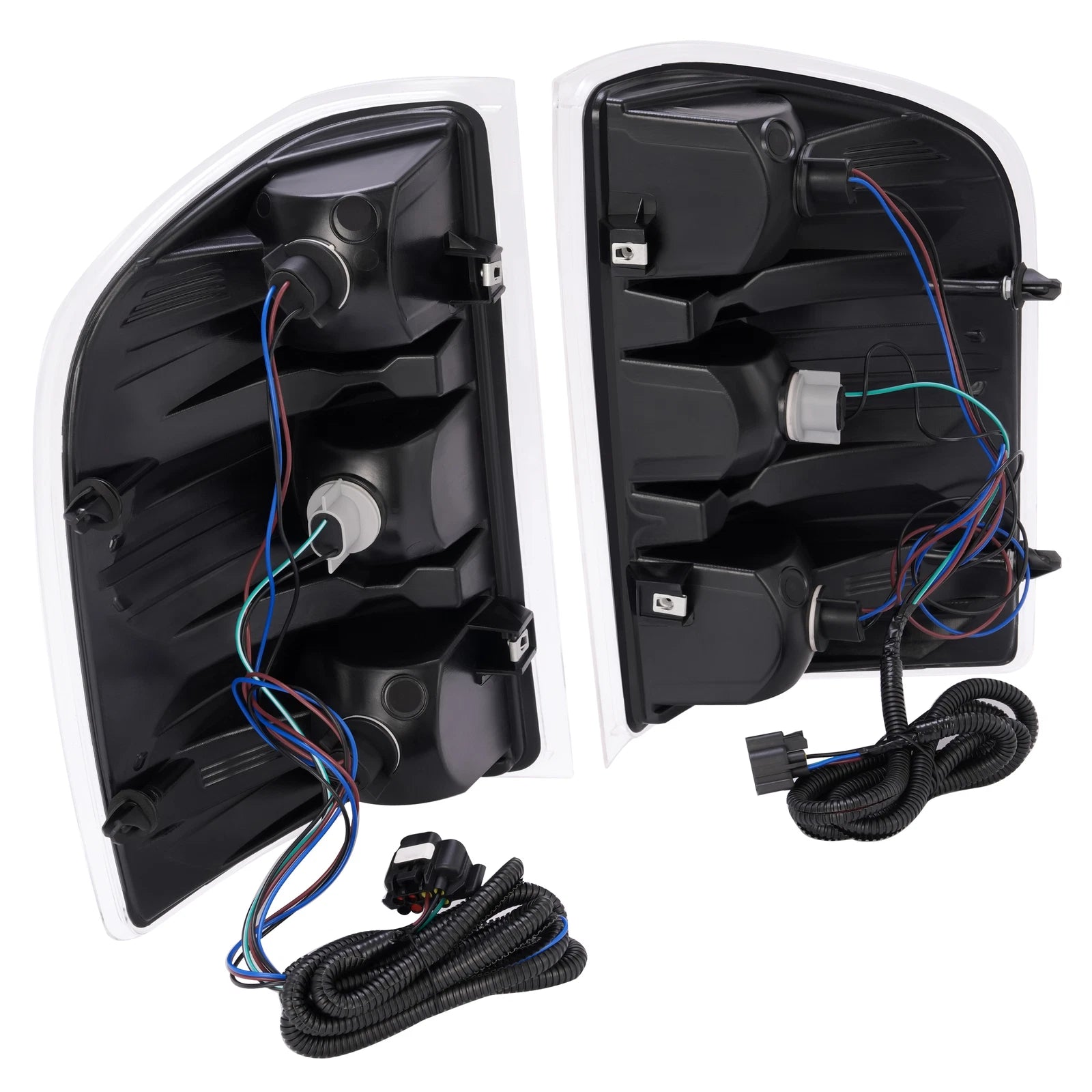 Chrome Tail Lights with Bulb for Chevy Silverado 1500 2500HD 3500HD (2007–2014)
