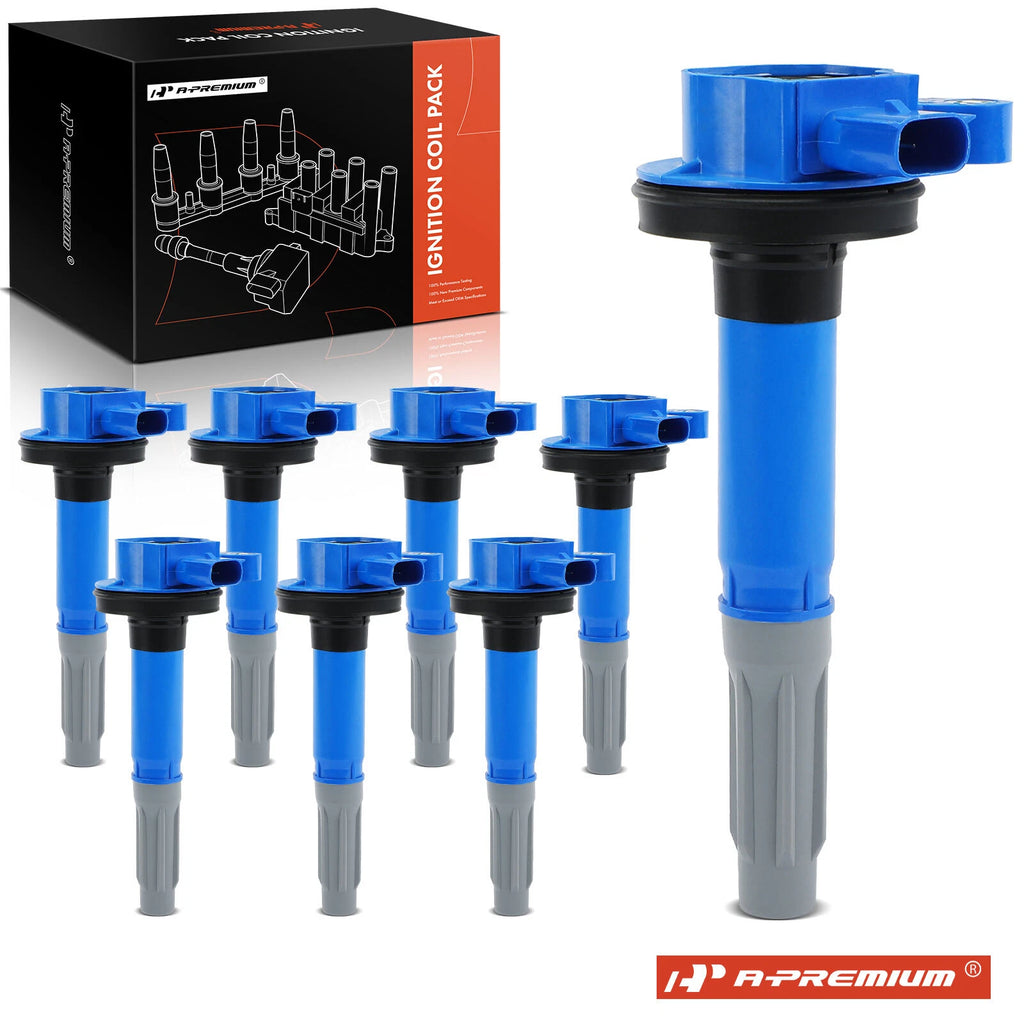 Set of 8 Blue Ignition Coils for Ford F-150, Mustang (2011–2016)