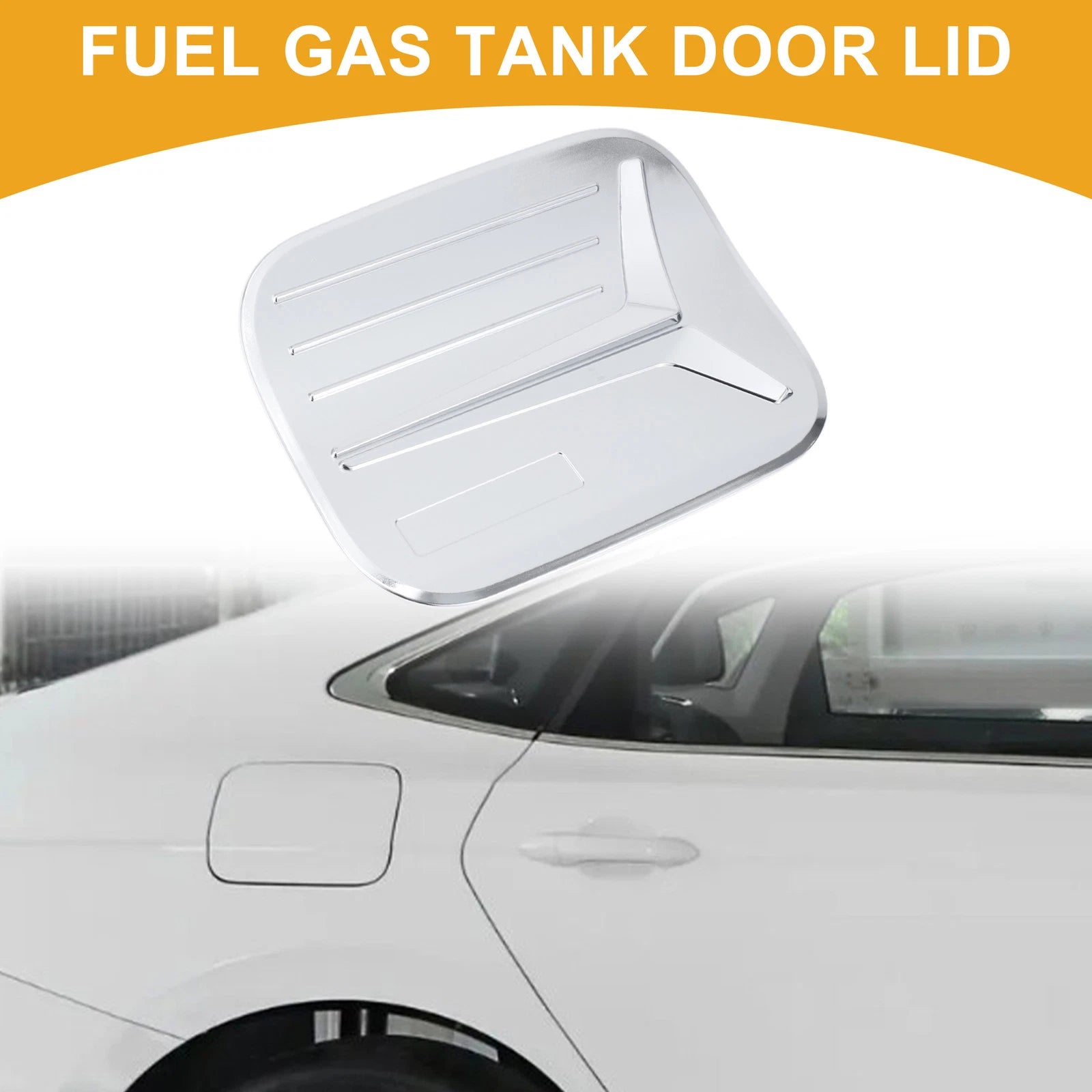 Fuel Tank Door Cap for Toyota Prius (2019–2023) Chrome Silver Tone