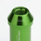 20 PCS Open End M12x1.25 50mm Tall Green Aluminum Lug Nuts + Lock Key